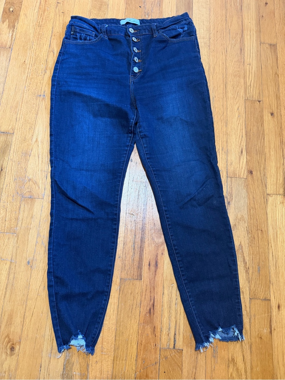 KanCan Dark Blue High-Rise Button-Fly skinny Jeans